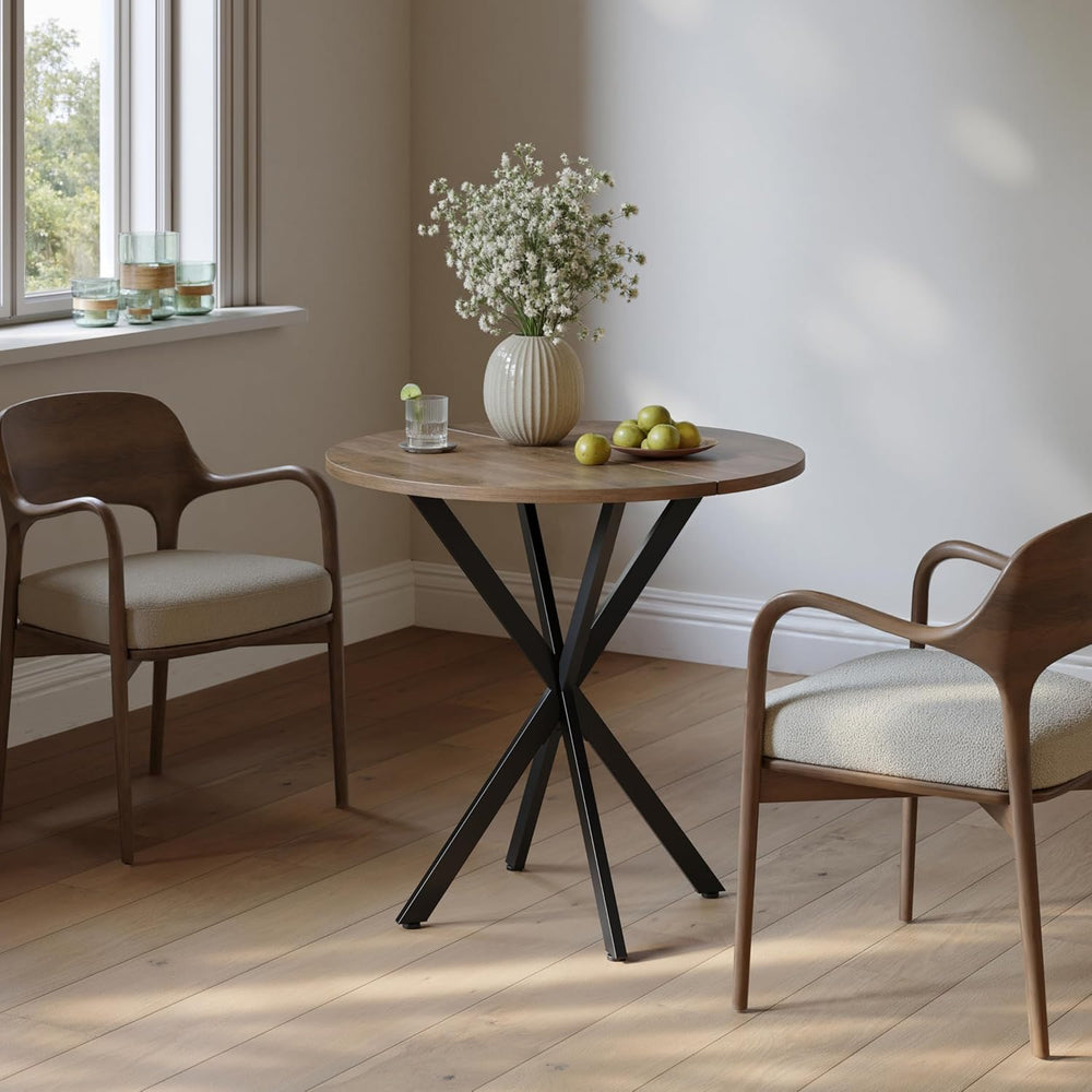 Unovivy 31.5" Small Round Dining Table for 2-4, Space Saving Circle Kitc...