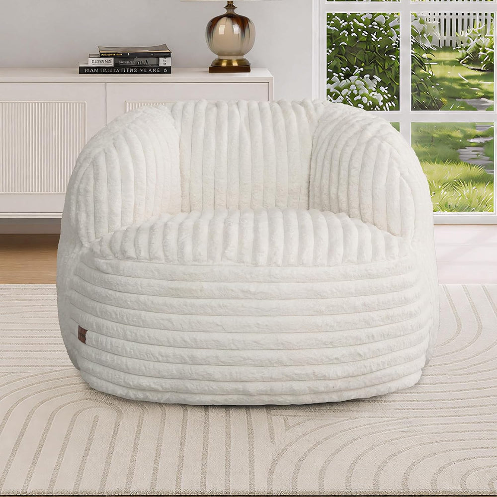 Bean Bag Chair for Adults Teens, Comfy Reading Chair Sofa with Round Seat | W...