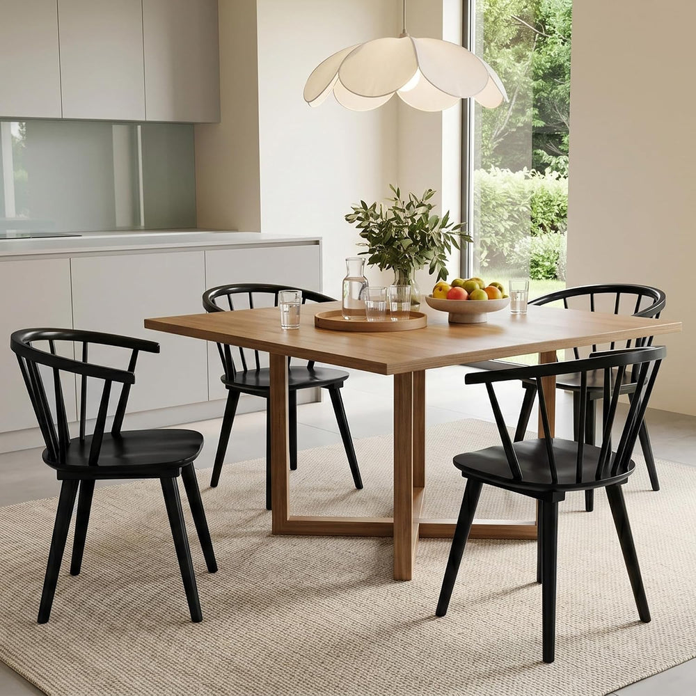 DUHOME Wooden Black Dining Chairs Set of 4,Windsor Dining Room Chairs