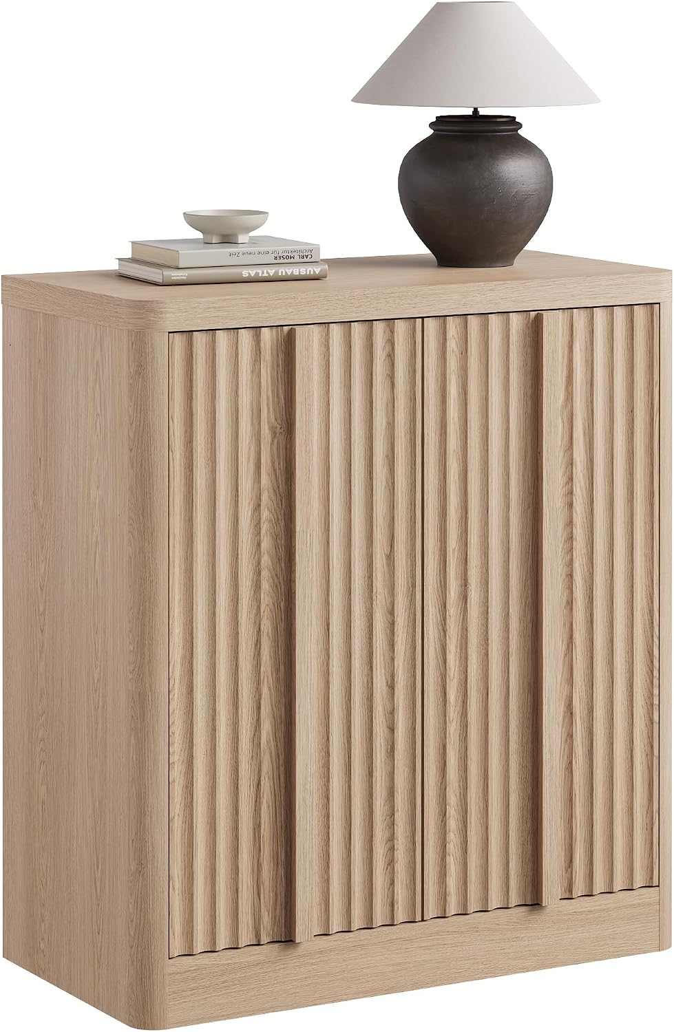 Fluted Buffet Cabinet with Storage, 31" Sideboard Buffet Storage Cabinet...