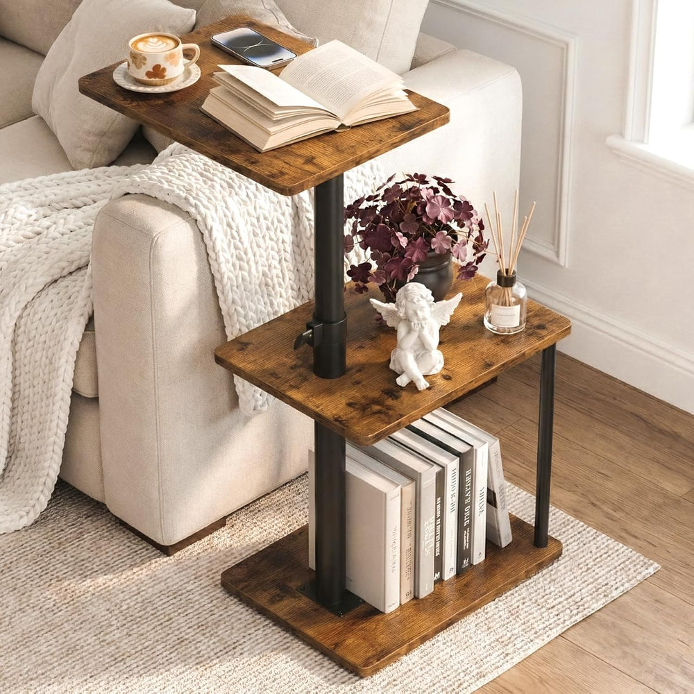Faesun 360° Swivel Side Table for Height Adjustable, C Shaped End Table for C...