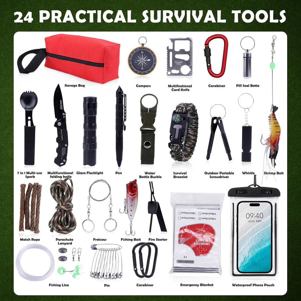 Survival Kit Advent Calendar for Men 24 Days Countdown with Premium Outdoor S...