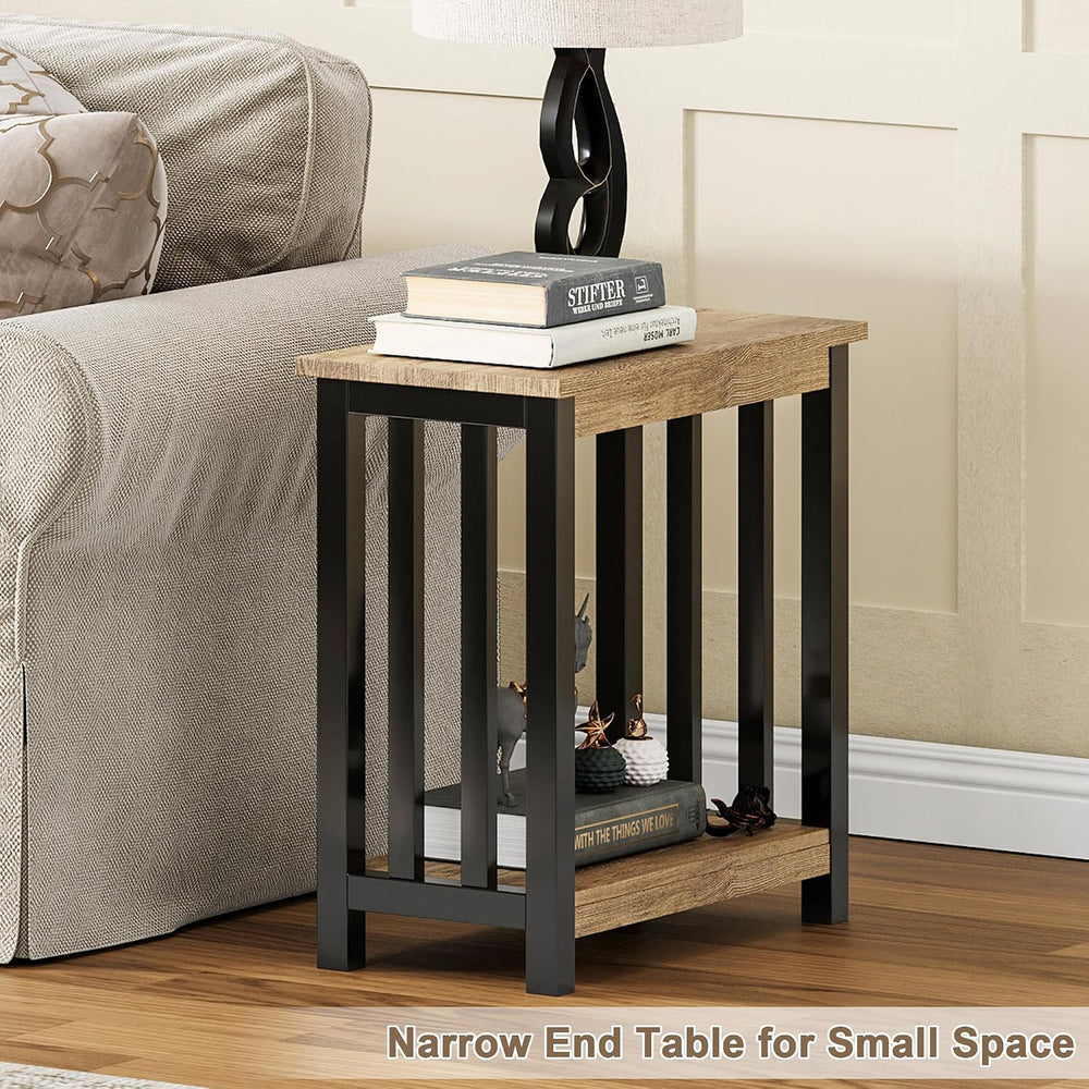 ChooChoo Mission End Tables Set of 2, Narrow Side Tables for Small Spaces, Ni...
