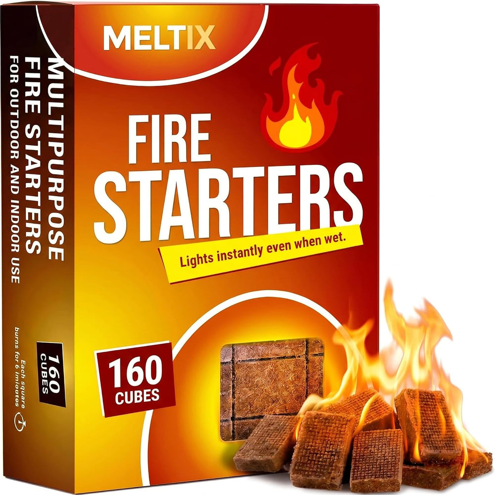 XLarge Fire Starter Cubes 160pc Long-Lasting for Kindling Charcoal Fireplace ...