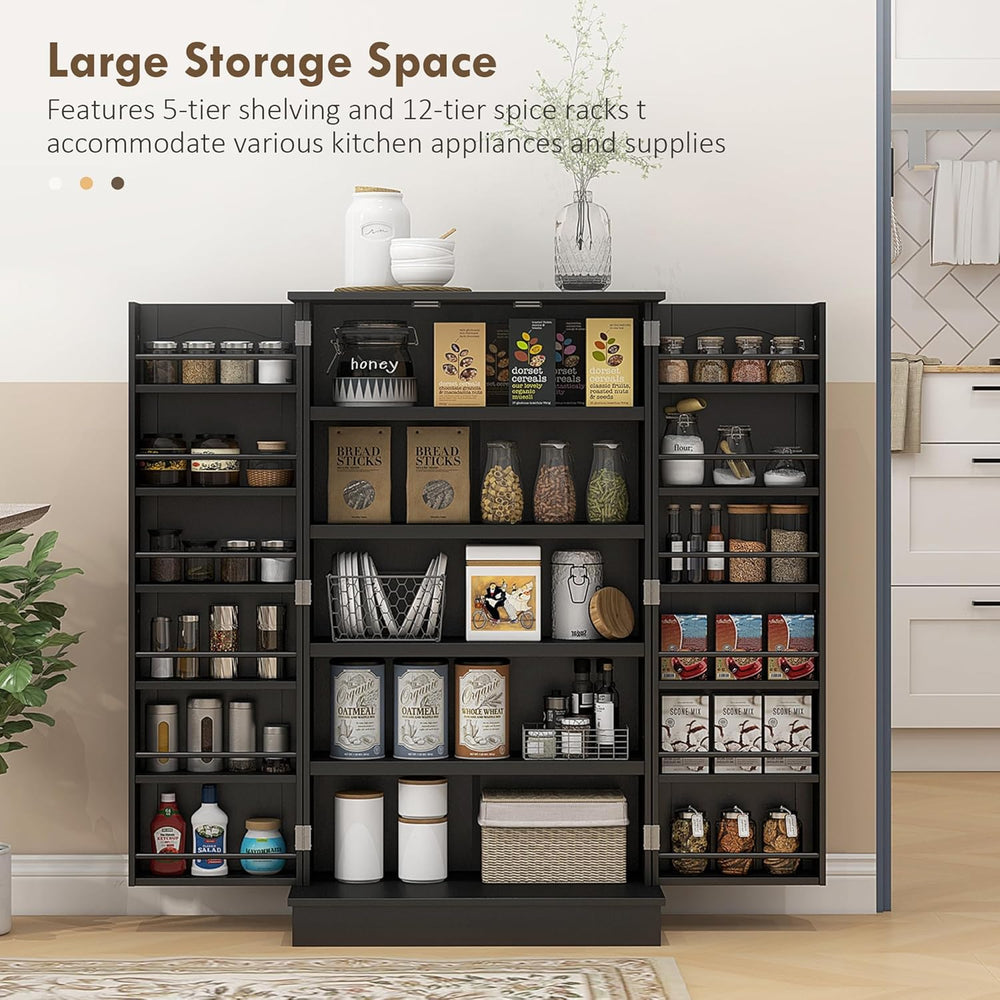 HOMCOM 41" Kitchen Pantry Storage Cabinet, Freestanding Kitchen Cabinet ...