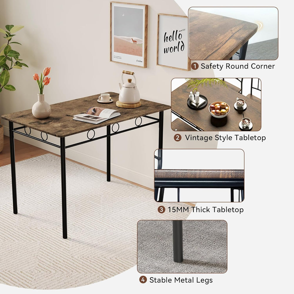 Vipbear Kitchen Dining Table Set for 4, 5-Piece Kitchen Table Set,Dining Room...