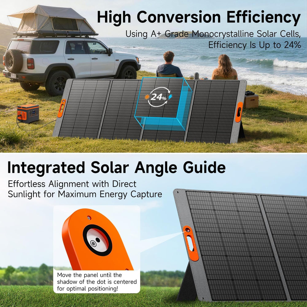 400W Portable Solar Panel for Power Station, 24% High Efficiency Lightweight ...