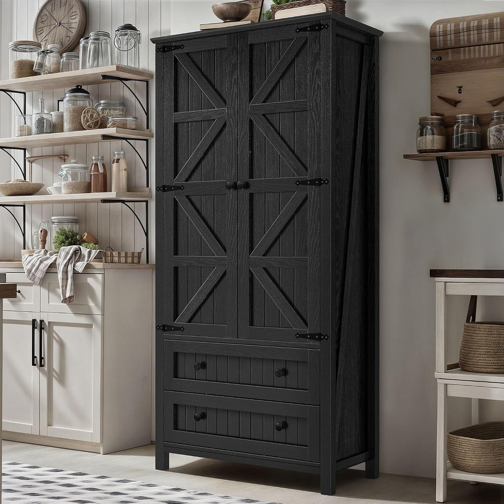 YITAHOME 64.5" Tall Kitchen Pantry Cabinet, Farmhouse Pantry Storage Cab...