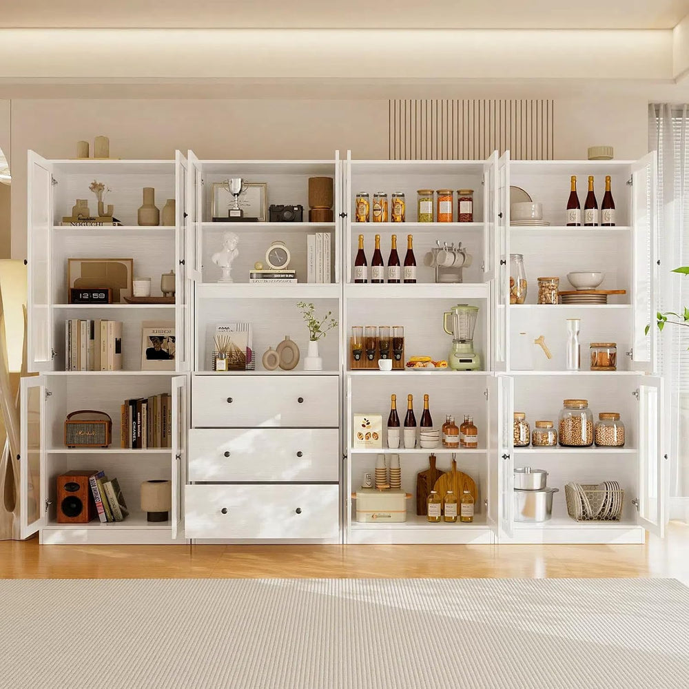 TUSY VOWNER 71'' Tall Pantry Cabinet, Kitchen Hutch Storage Cabinet, ...