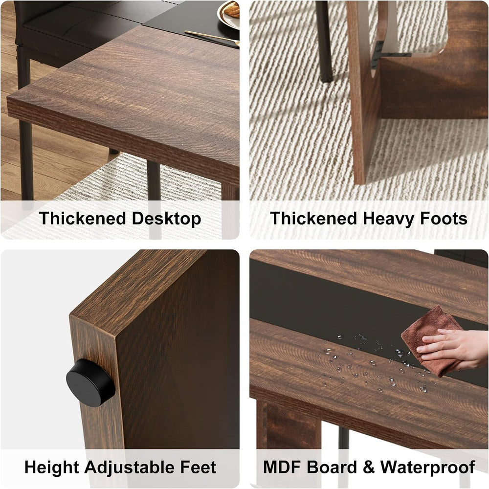 St.Mandyu 7 Pieces Dining Table & Chairs Set for 4-8 People, 71 Inch Kitc...