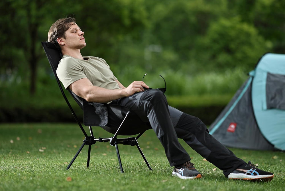 MARCHWAY Lightweight High Back Folding Camping Chair with Head Support