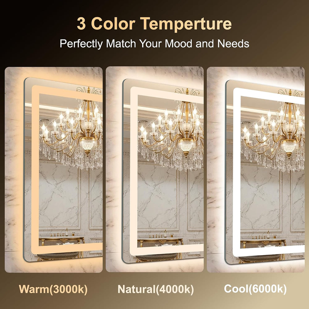 LED Bathroom Mirror, 55"x30" Bathroom Vanity Mirror with Lights