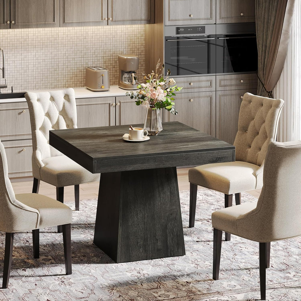 Tribesigns Square Dining Table for 4, 31.5-Inch Small Kitchen Table with Stur...