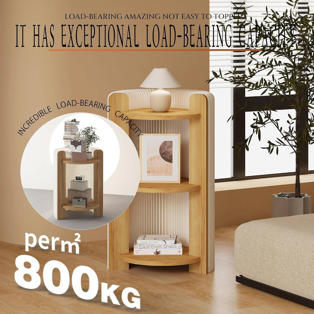 3-Tier Side Table with Open Shelves, Small End Table for Living Room Bedroom ...