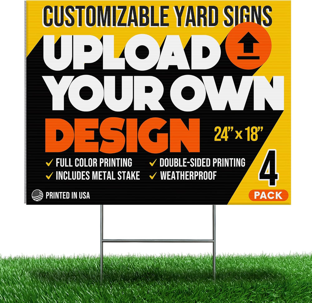 24x18" Custom Yard Signs for Business Double-Sided Personalized Photo Si...