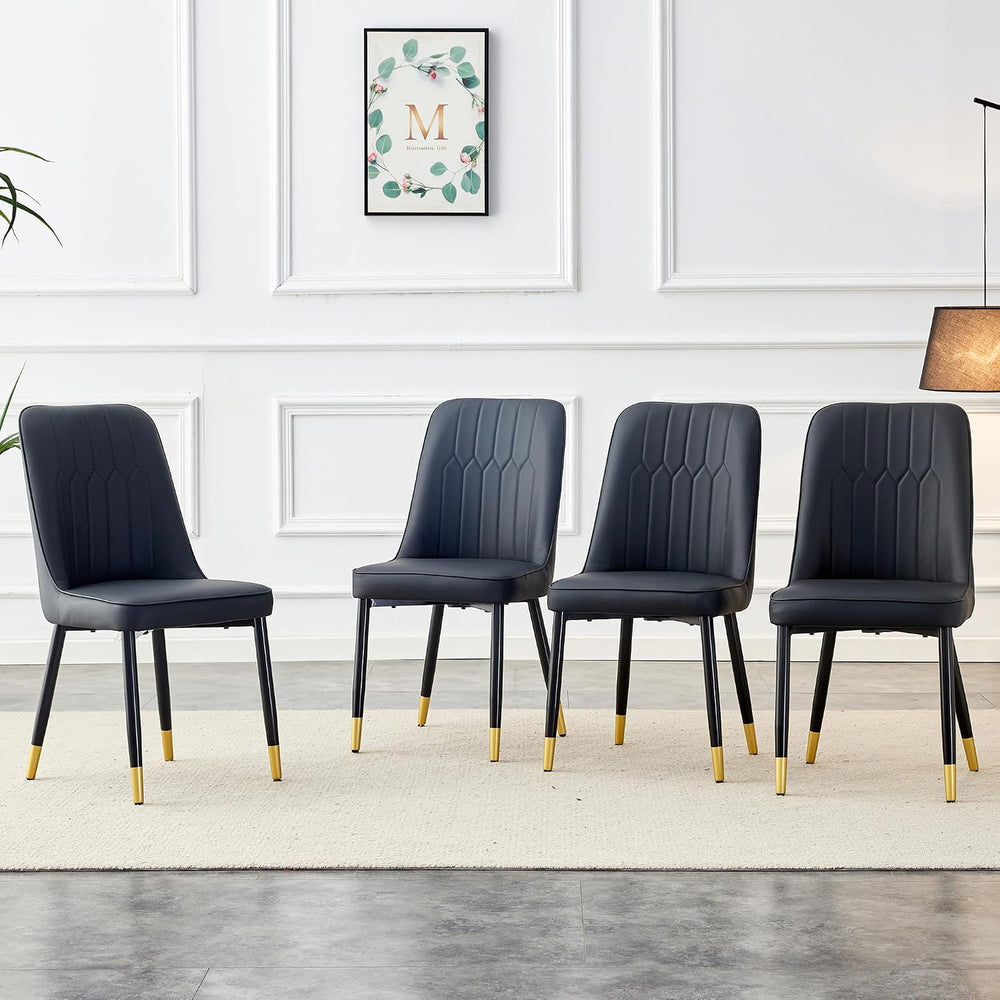 Dining Chairs Set of 4,Modern Dining Chairs | PU leather Backrest Cushions an...
