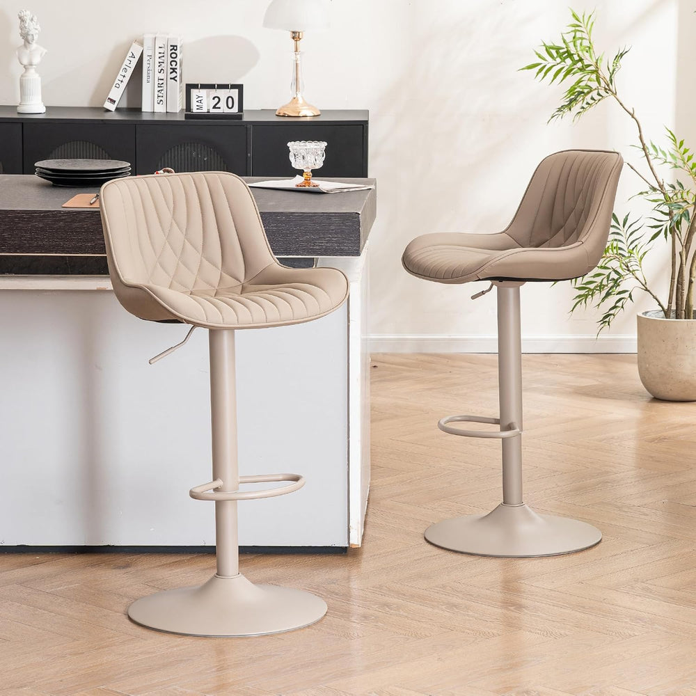 YOUTASTE Bar Stools Set of 2, Adjustable Swivel Counter Height Barstools with...