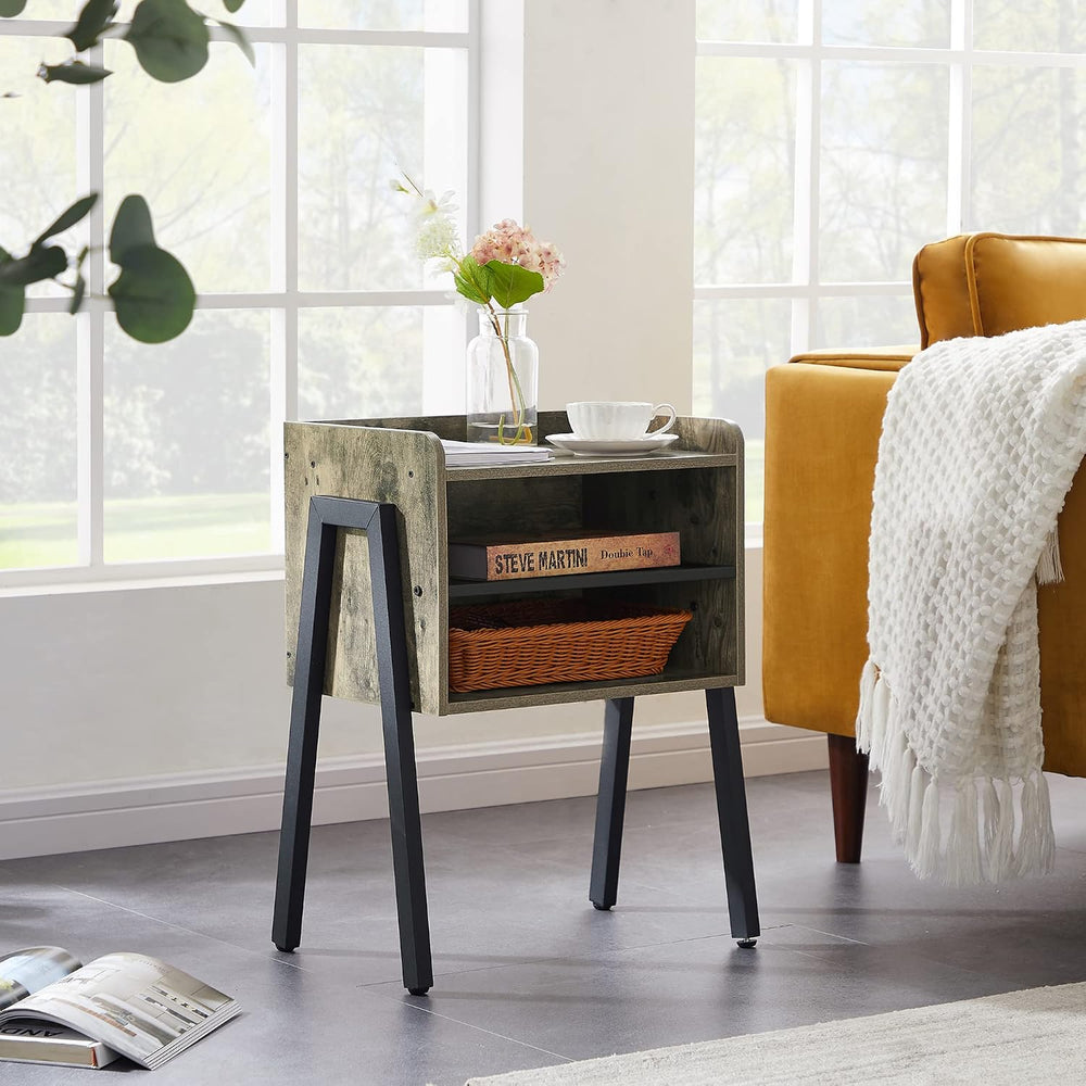 VECELO Nightstand Set of 2,Industrial Side Table End Table,Stackable Accent T...