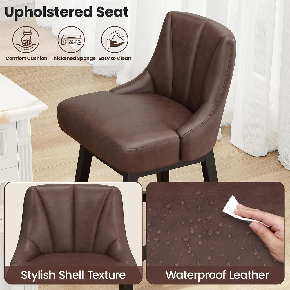 Swivel Bar Stool, 26" Upholstered Counter Height Barstools