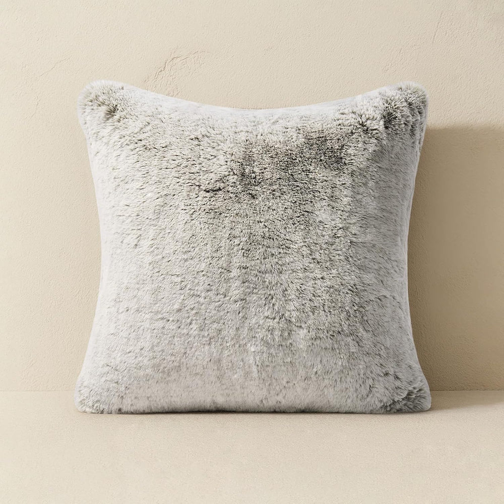 EverGrace Faux Chinchilla Fur Throw Pillow Cover, 20"x20", Champagn...