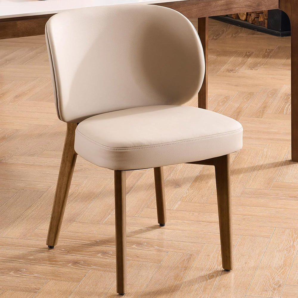 YOUNUOKE Upholstered Dining Chair, Modern PU Leather Dining Room Chair with W...