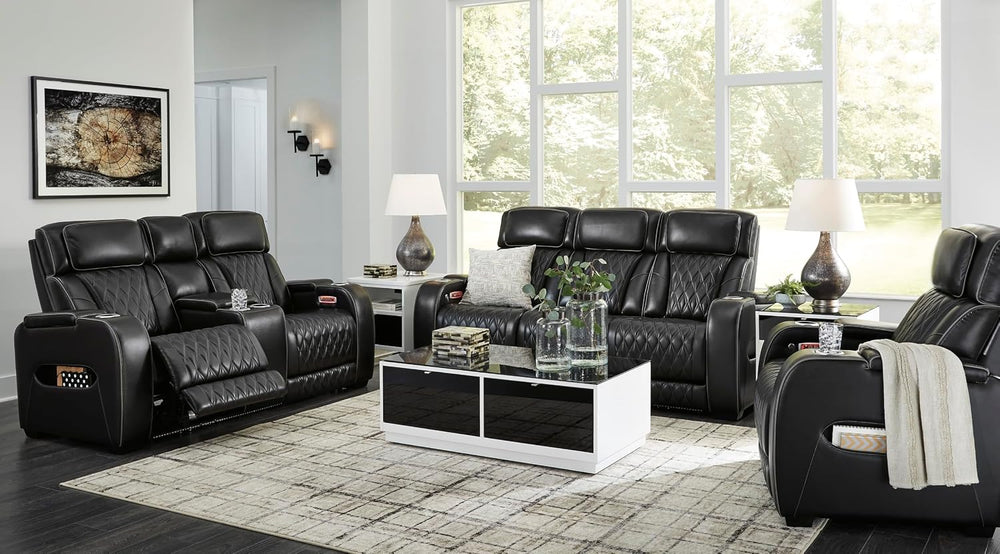 Signature Design by Ashley Boyington Power Reclining Loveseat with Console | ...