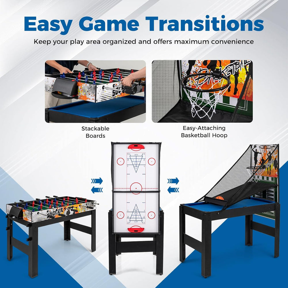 Goplus 14-in-1 Multi Game Table, Combo Game Table w/Foosball, Air Hockey, Poo...