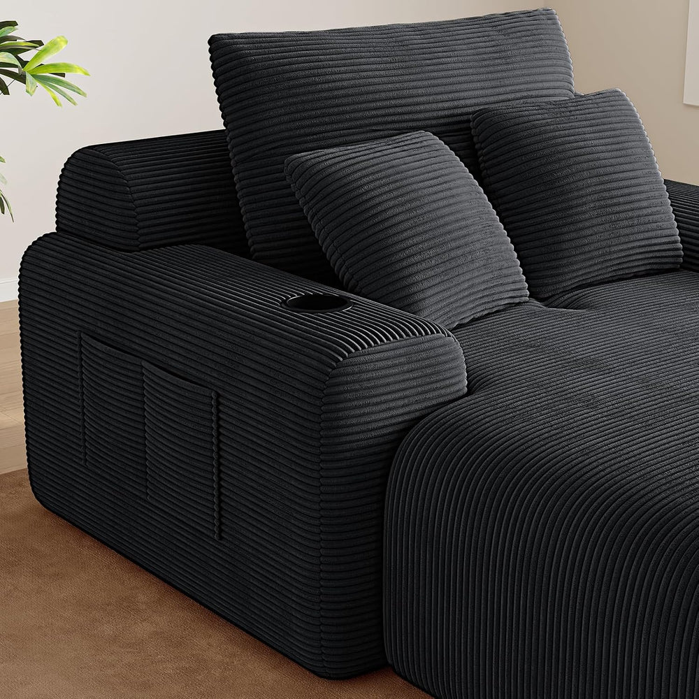 69” Oversized Chaise Lounge Chair Indoor, Soft Floor Chaise Lounge Reading Ch...