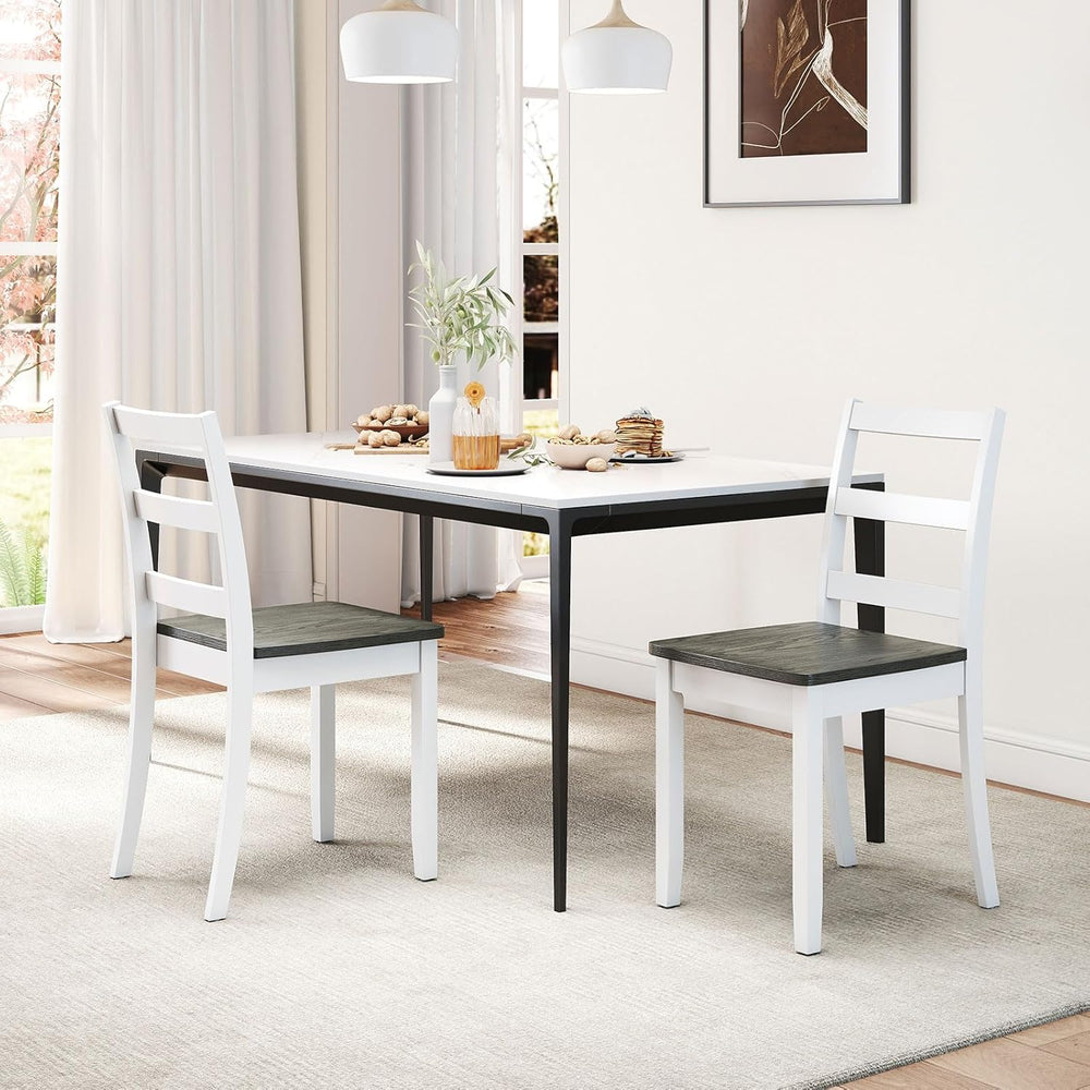 Giantex Dining Chairs, Wooden Armless Kitchen Chairs with Solid Rubber Wood L...