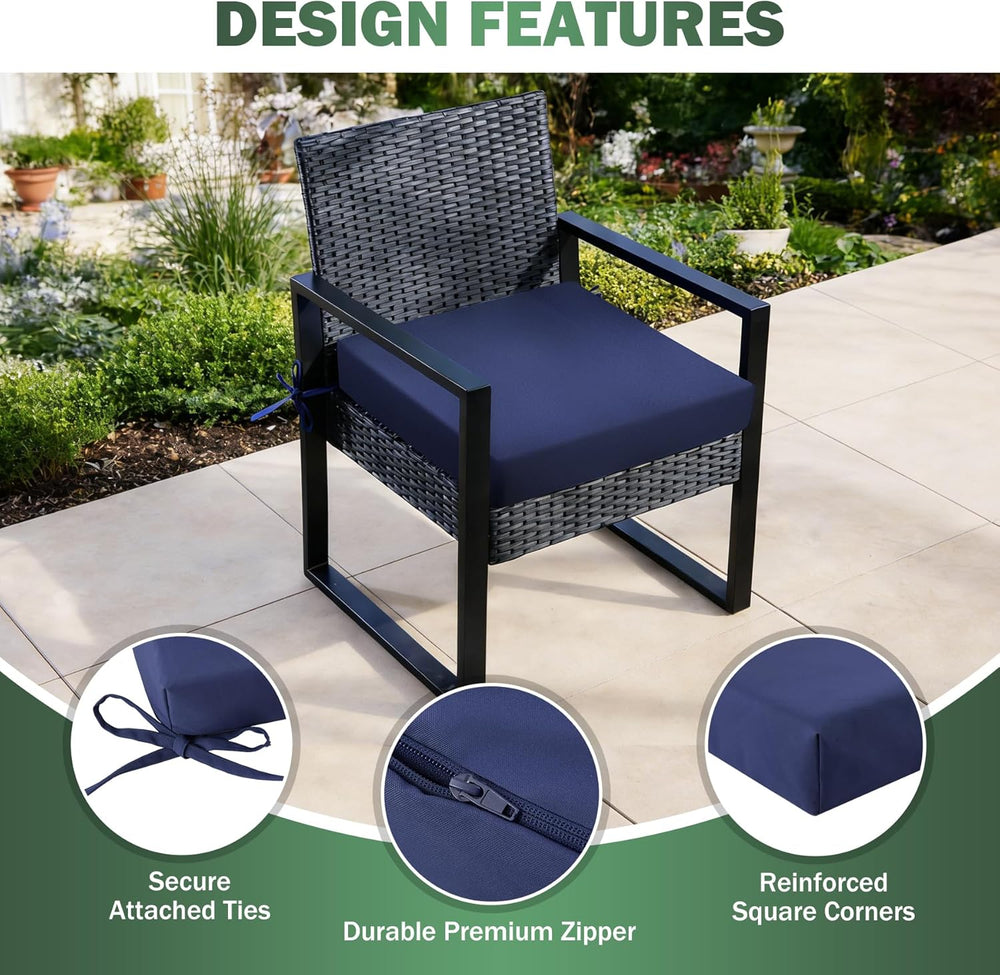 Outdoor Chair Cushions Set of 2, 22x22x3 Inch Waterproof & Fade Resistant...