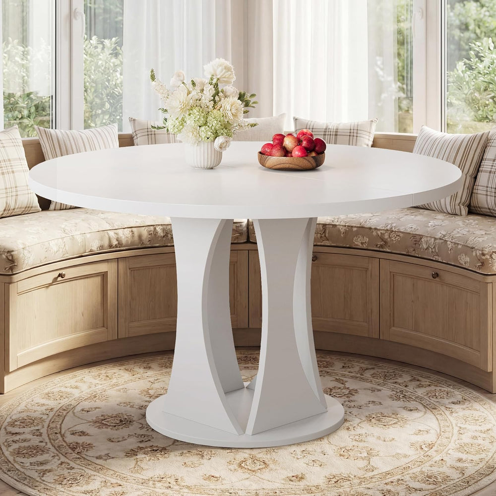 iPormis 43"-59" Extendable Dining Table, Round Kitchen Table with M...