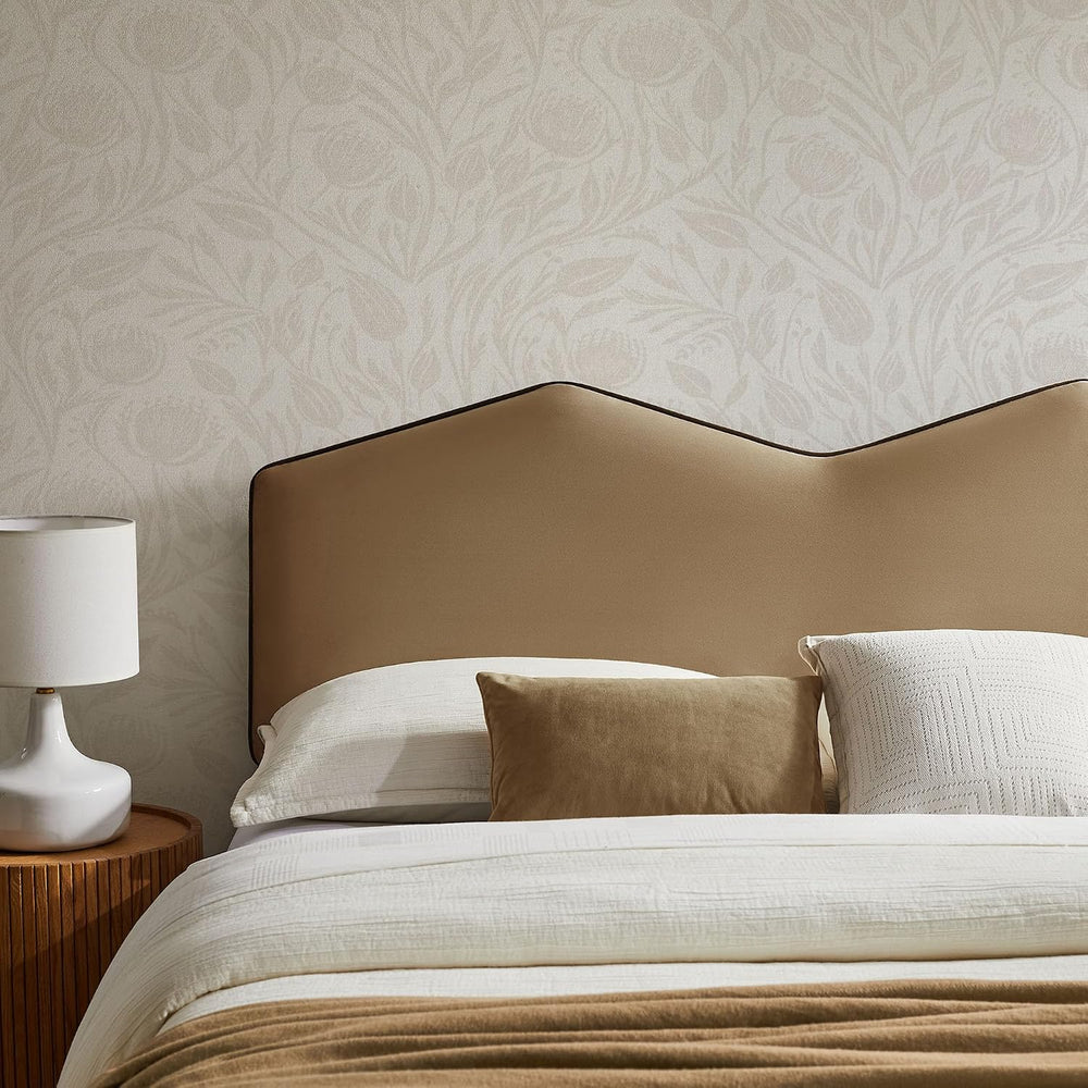 Modway Cosette Adjustable Velvet King Size Headboard in Taupe – Contemporary ...
