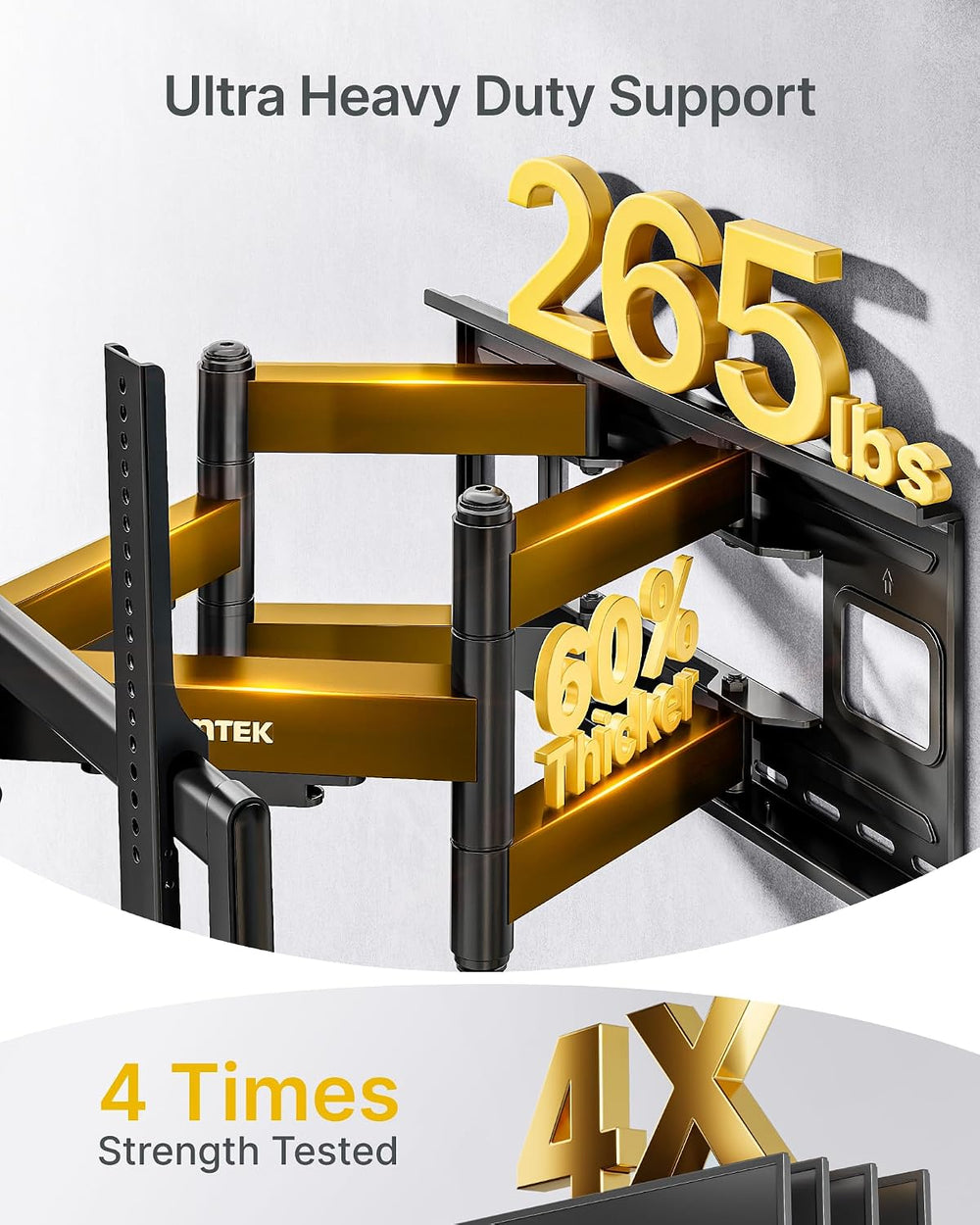 monTEK Heavy Duty Full Motion TV Wall Mount for 60-120 Inch Extra Large TVs |...