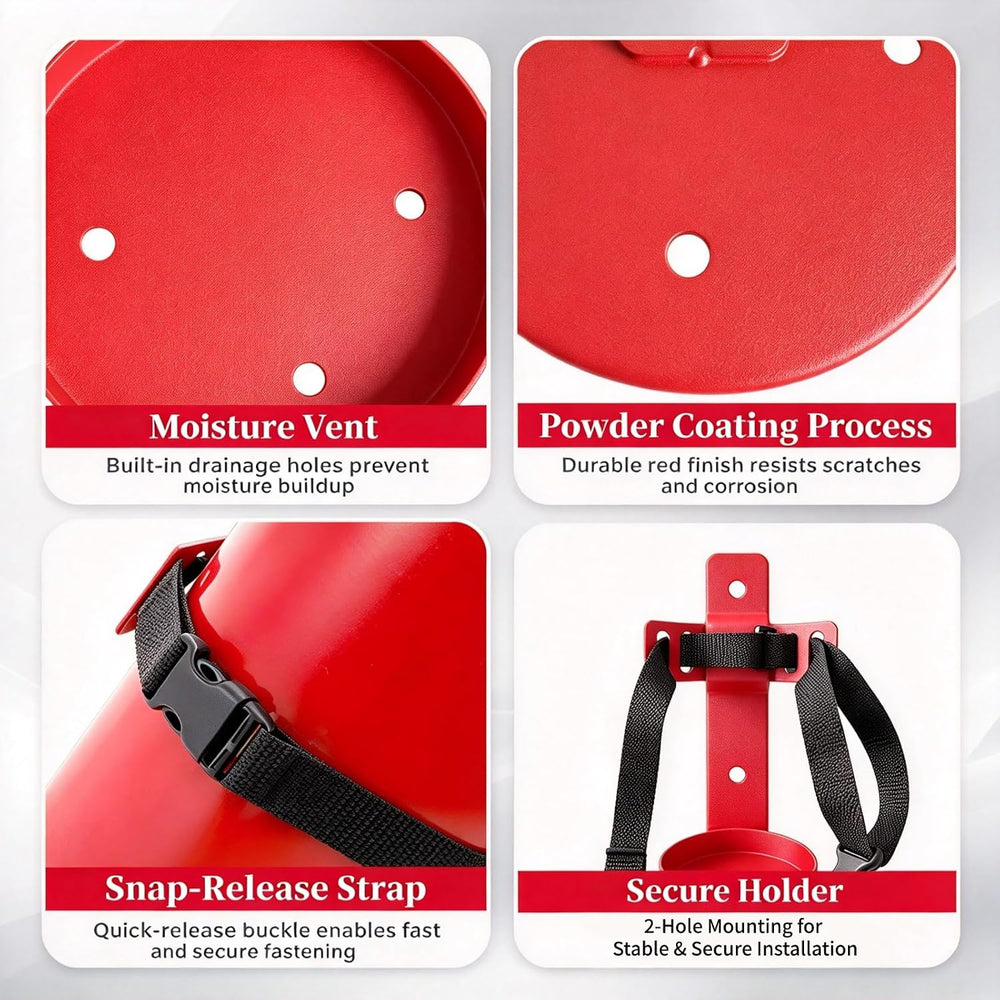 2pcs 2.5lb Fire Extinguisher Mount with Quick Release Strap