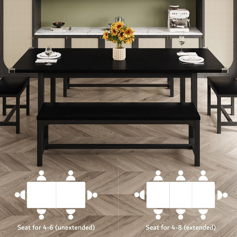 iPormis 5-Piece Dining Table Set for 4-8 People, Extendable Kitchen Table Set...