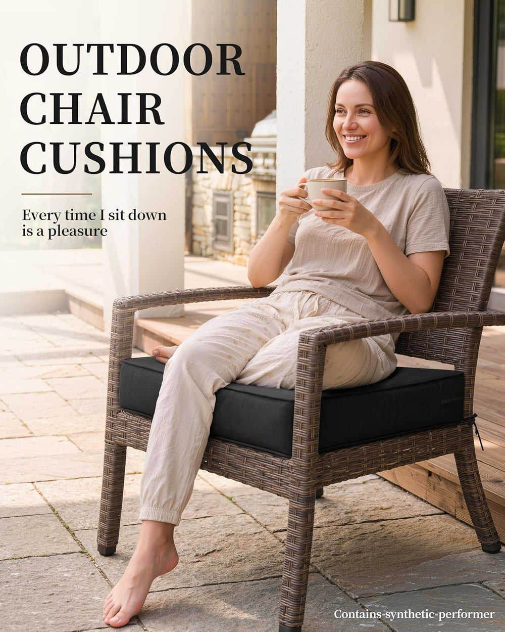 4 Set Outdoor Chair Cushions 22 X 22 X 4 Inches Patio Furniture Cushions Wate...