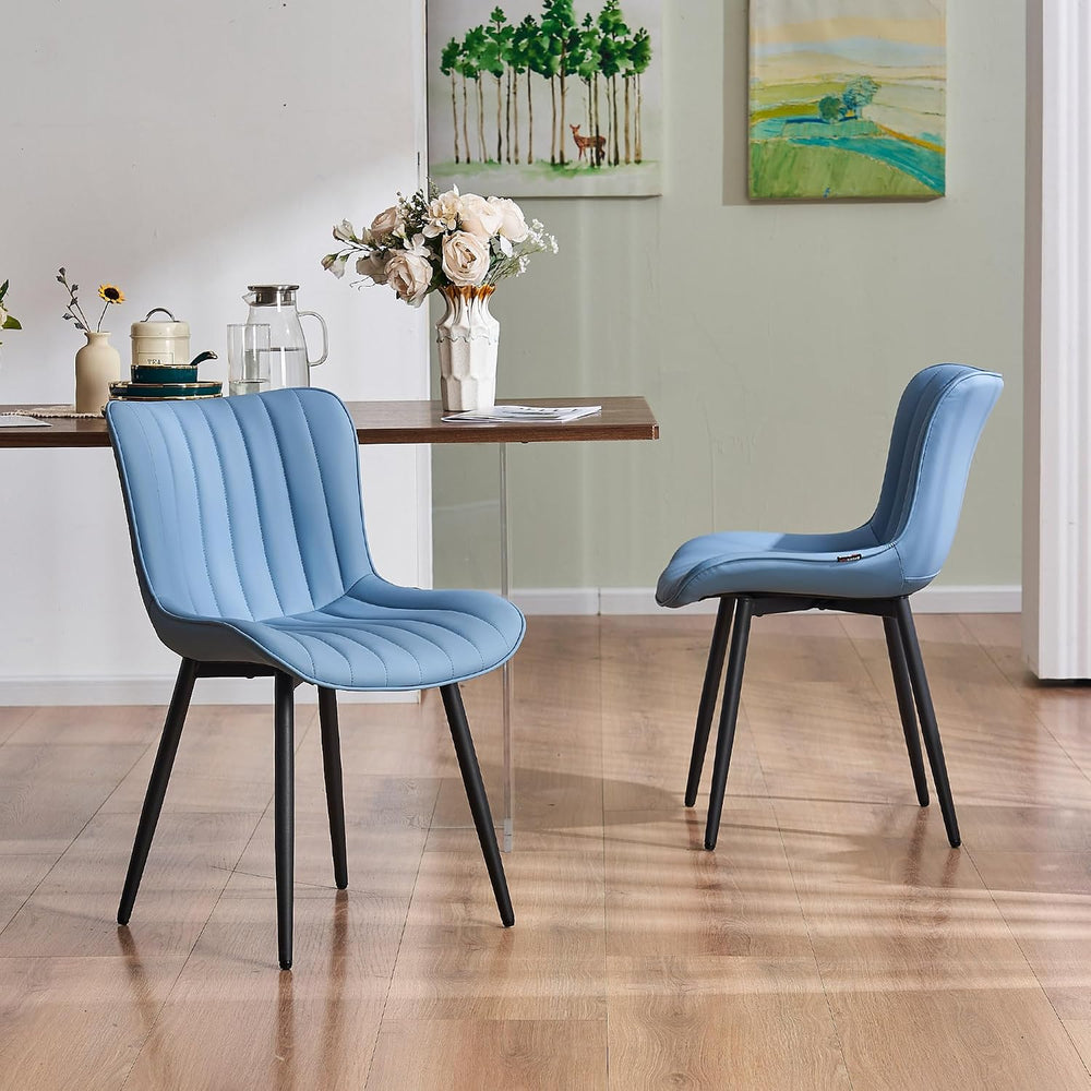 YOUNUOKE Dining Chairs Set of 2 Mid-Century Modern Kitchen Chairs Blue