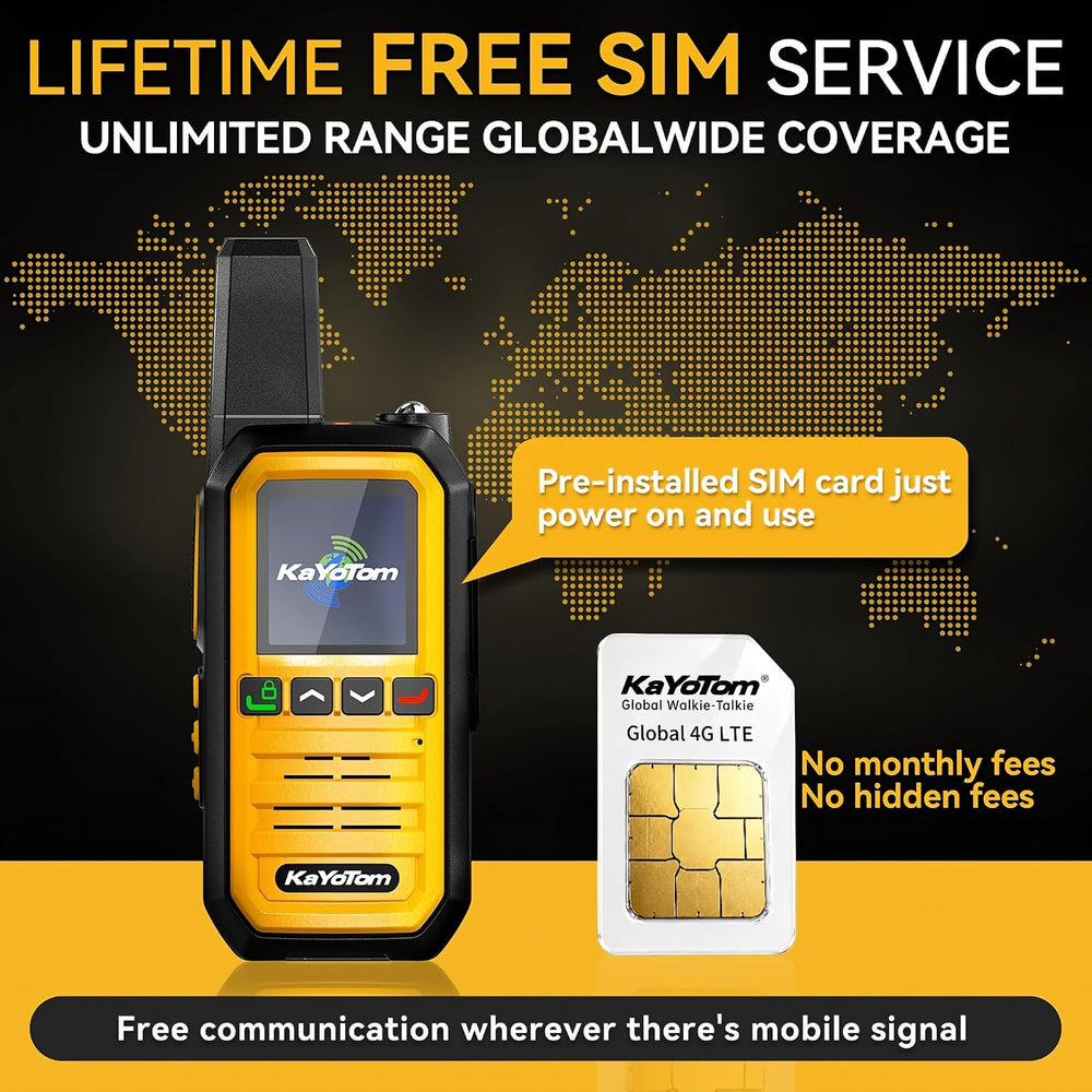 Lifetime Free GPS Rapid Long Range Walkie Talkies PoC Radios 2-Pack