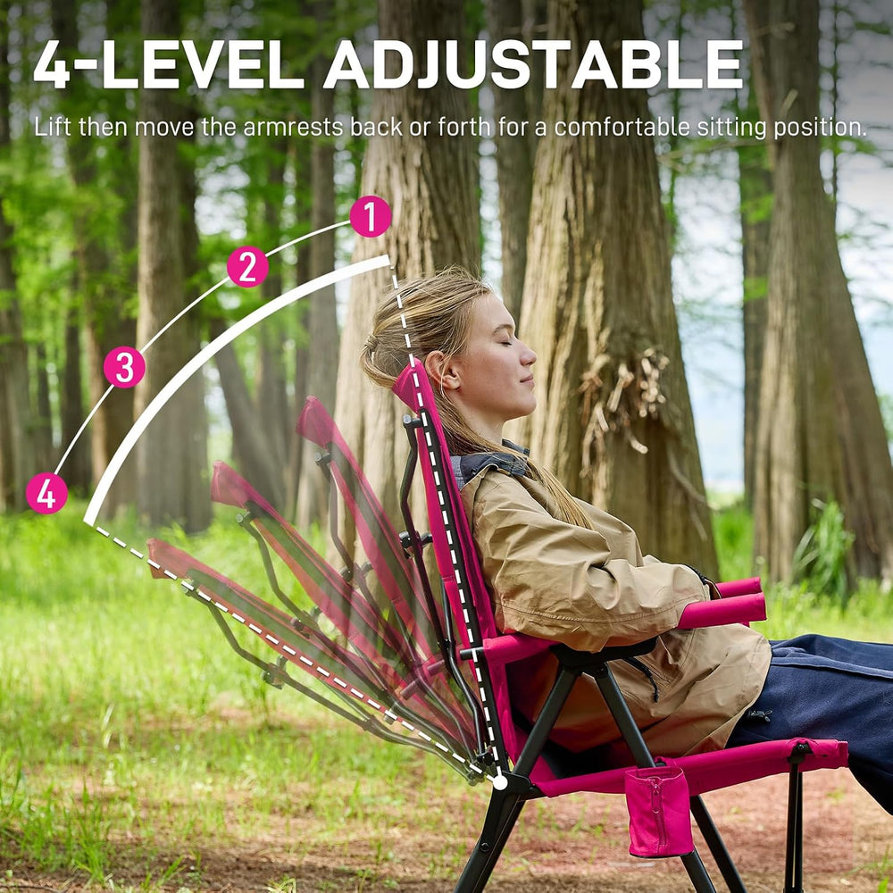 EVER ADVANCED Reclining Camping Chairs for Adult Lightweight, Folding Recline...