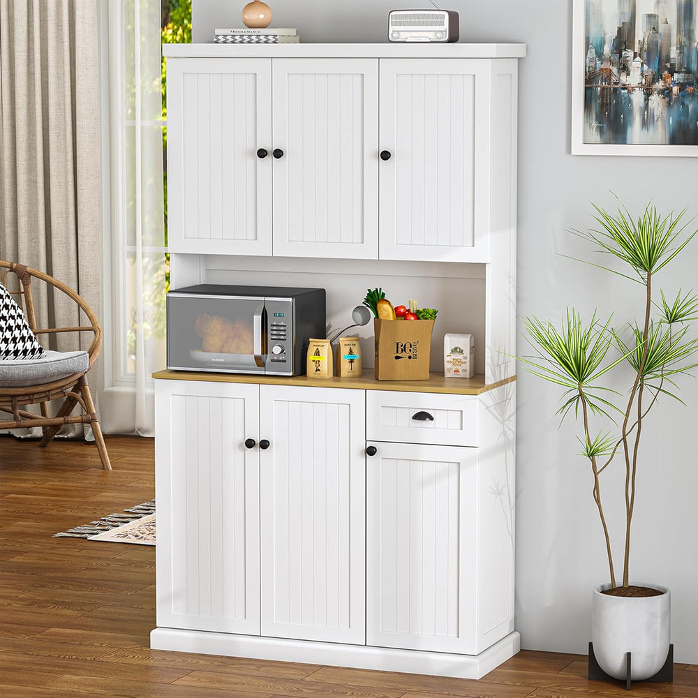 RASOO Buffet Hutch Cabinet Kitchen Sideboard Pantry Cabinet Wood Kitchenware ...