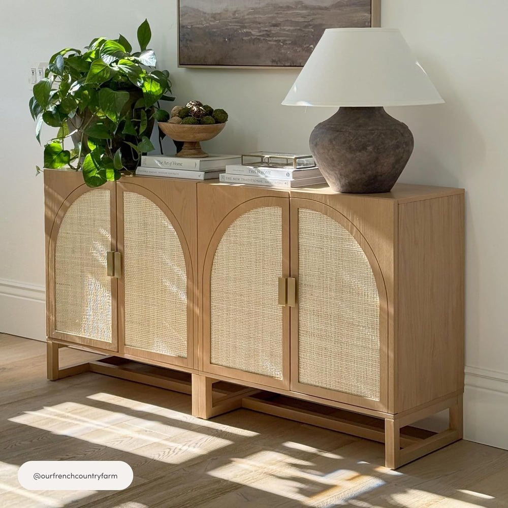 Nathan James Paxton Mid-Century Modern Wood Storage Cabinet with Doors, Arche...