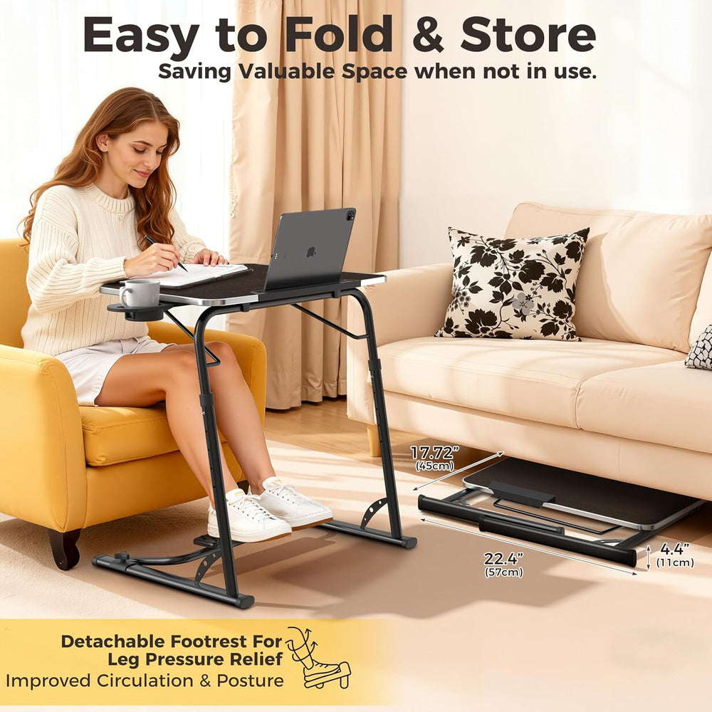 FoldWise Upgraded Folding TV Tray Table, Sturdy Couch & Dinner Laptop Tab...