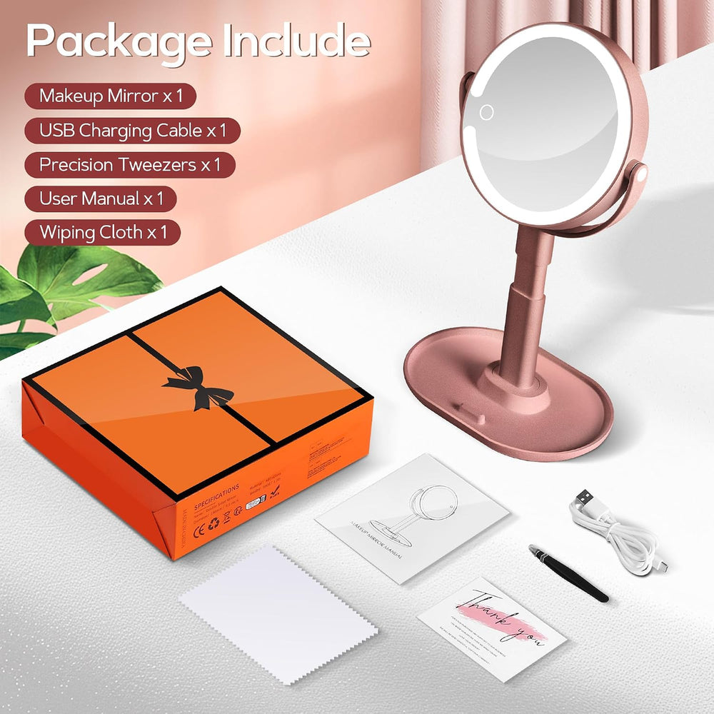 B Beauty Planet Makeup Mirror, Double-Sided Lighted Magnifying Mirror 30X