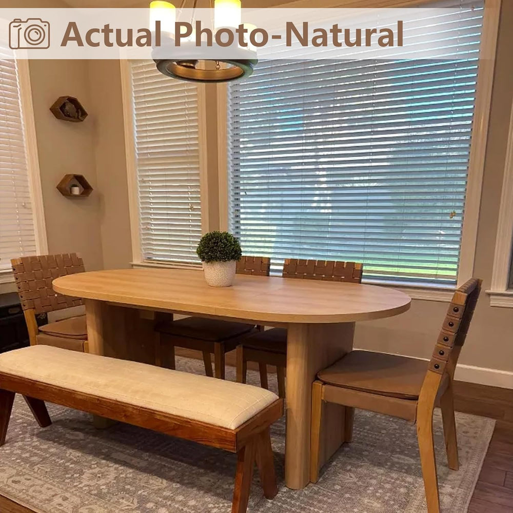 GarveeHome Oval Dining Table for 6-8 People, Long Large Kitchen Table with Th...