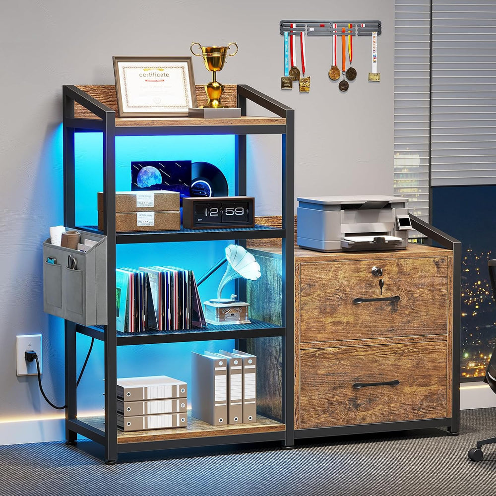 SEDETA 35.4” File Cabinet, Filing Cabinet fits Letter/A4 Size, 2 Drawe File C...