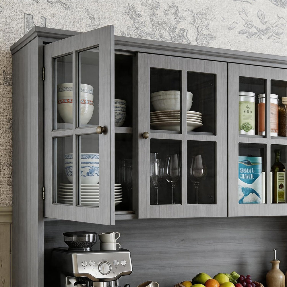 Timechee 75.9" Tall Kitchen Pantry Storage Cabinet with Drawers, Farmhou...