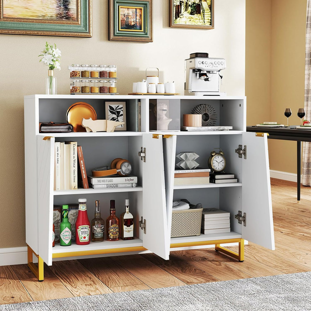 Giantex Buffet Cabinet with Storage, 40" Large Kitchen Sideboard with 4 ...