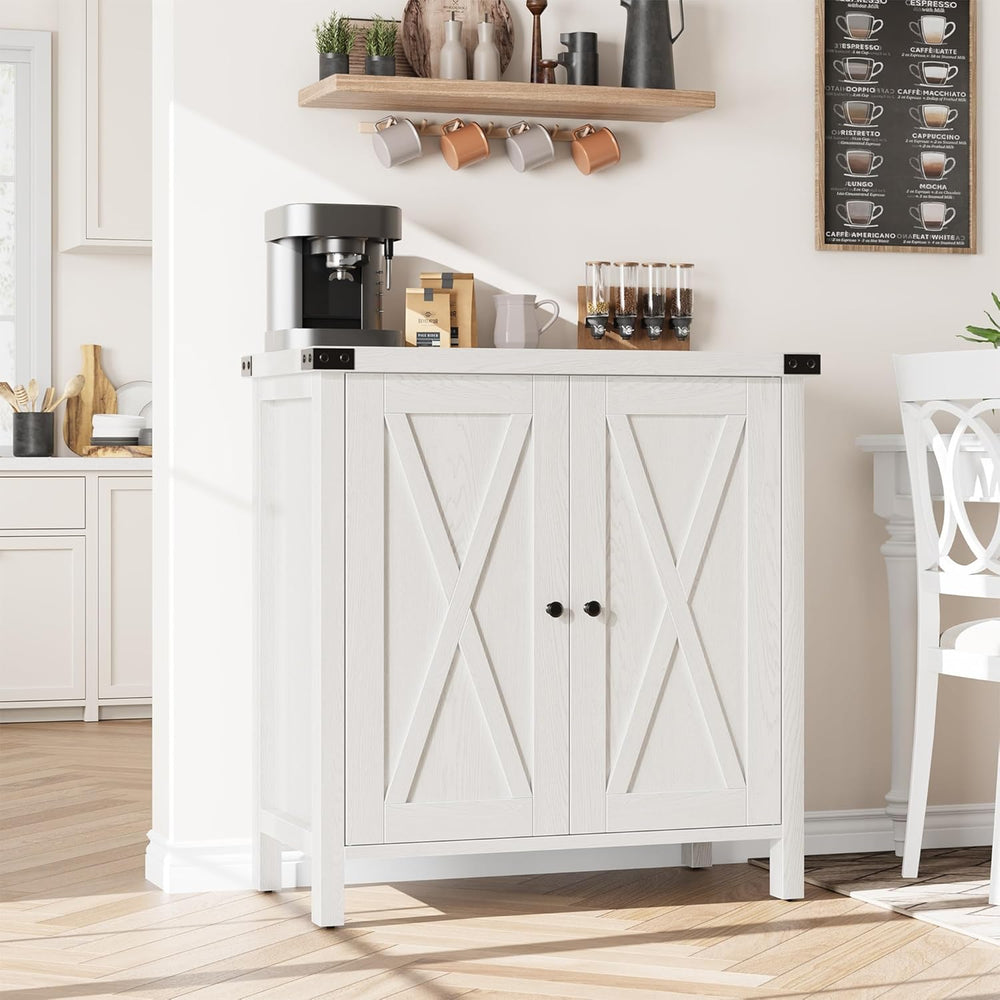 GarveeHome Small Storage Cabinet, Farmhouse Sideboard Buffet Cabinet with 2 D...