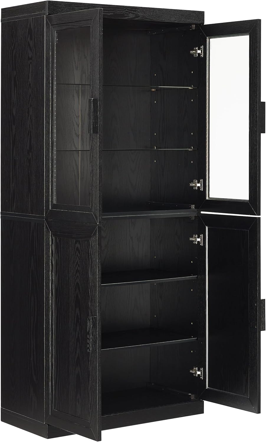 Crosley Furniture Essen Glass Door China Hutch Kitchen Pantry Storage Cabinet...