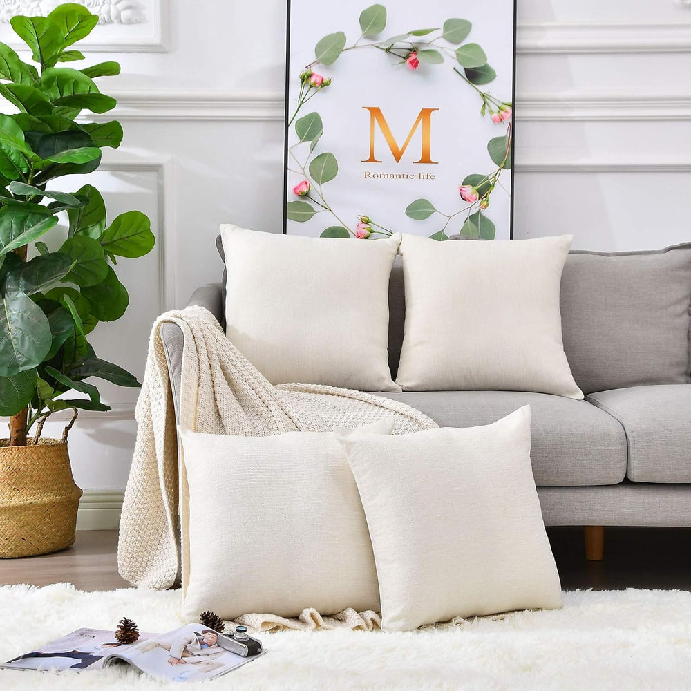 Pack 8 Linen Throw Pillow Covers Set Cushion Case for Sofa Bedroom Car, Blank...